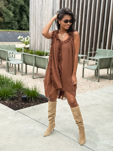 Robe courte Joëlyne - Chocolat