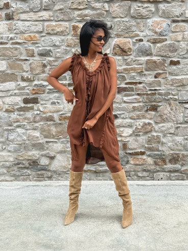 Robe courte Joëlyne - Chocolat