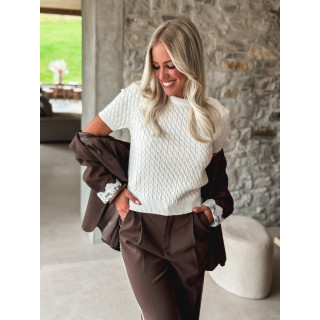 Pull manches courtes Loreana - Blanc