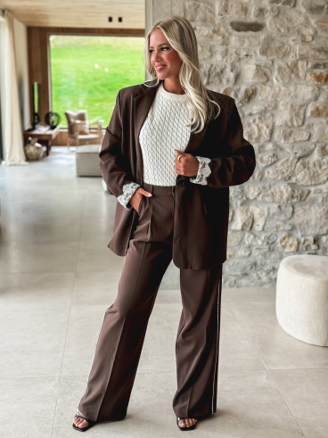 Pull manches courtes Loreana - Blanc
