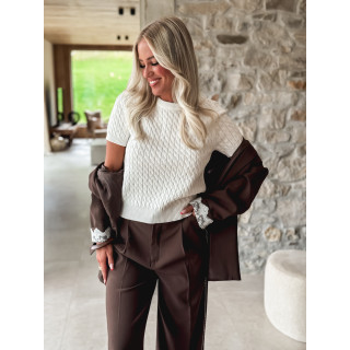 Pull manches courtes Loreana - Blanc
