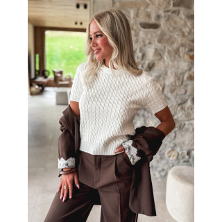 Pull manches courtes Loreana - Blanc