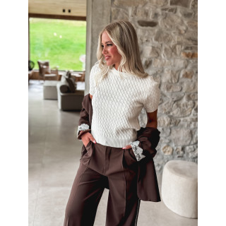 Pull manches courtes Loreana - Blanc