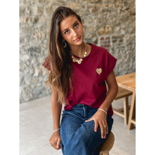 T-shirt Georgia - Bordeaux/Doré