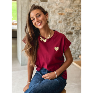 T-shirt Georgia - Bordeaux/Doré