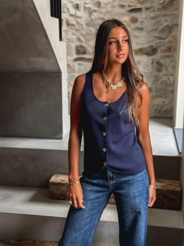 Blouse Azalya - Bleu marine