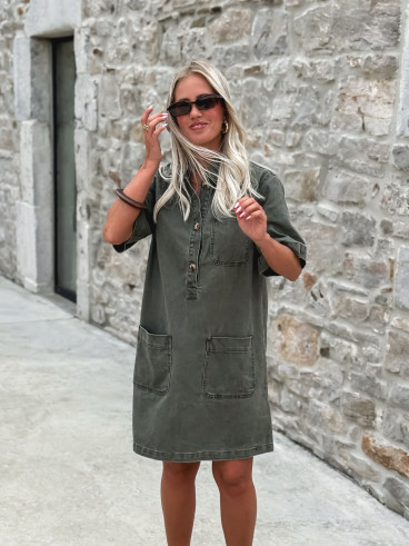 Robe courte en jeans Lenaya - Kaki