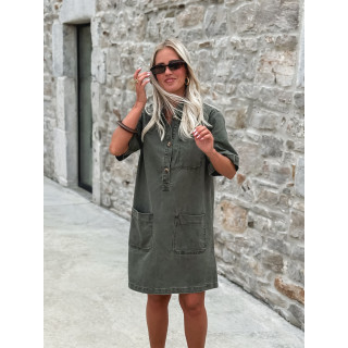 Robe courte en jeans Lenaya - Kaki