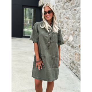 Robe courte en jeans Lenaya - Kaki