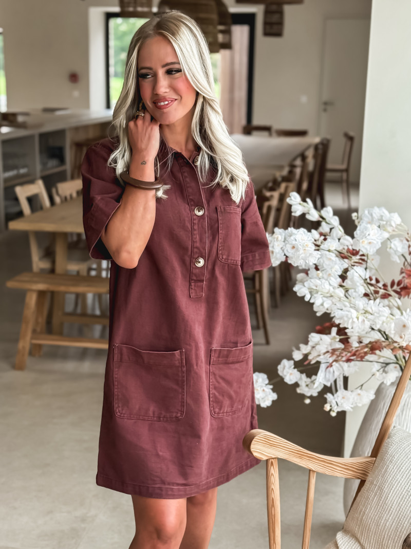 Robe courte en jeans Lenaya - Bordeaux