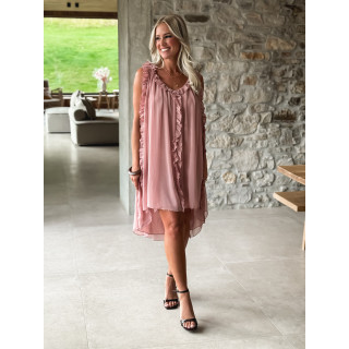 Robe courte Joëlyne - Vieux rose