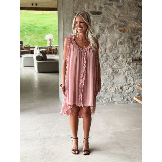 Robe courte Joëlyne - Vieux rose