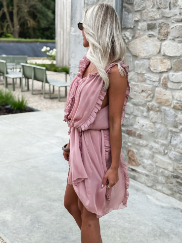 Robe courte Joëlyne - Vieux rose
