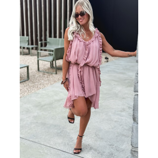 Robe courte Joëlyne - Vieux rose