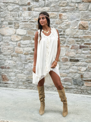 Robe courte Joëlyne - Crème