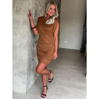 Robe courte en suédine Loreen - Camel