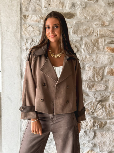 Trench court Liara - Chocolat