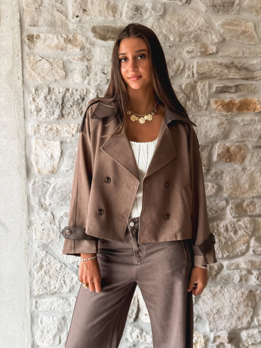Trench court Liara - Chocolat