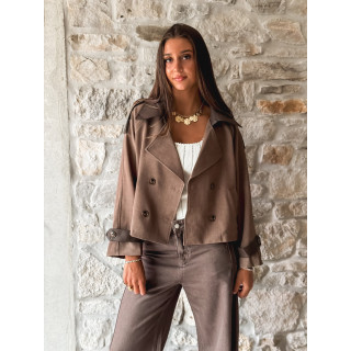Trench court Liara - Chocolat
