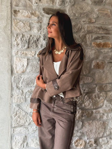Trench court Liara - Chocolat