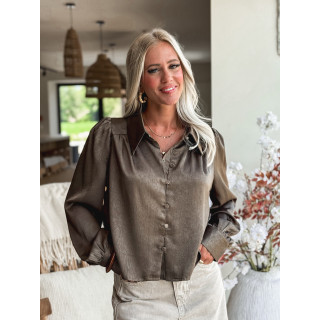 Chemise à motifs Malisa - Kaki