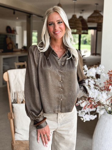 Chemise à motifs Malisa - Kaki