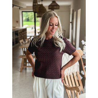 Pull manches courtes Loreana - Chocolat
