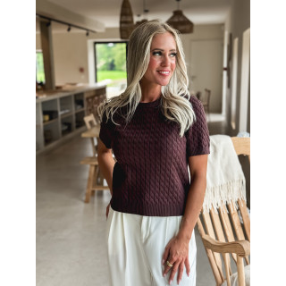 Pull manches courtes Loreana - Chocolat