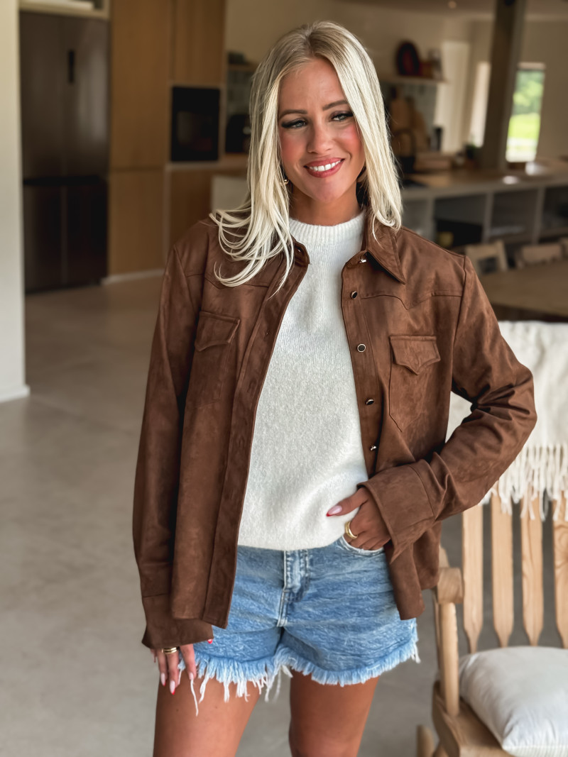 Chemise en daim Liaona - Chocolat