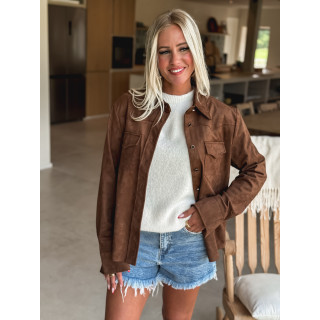 Chemise en daim Liaona - Chocolat