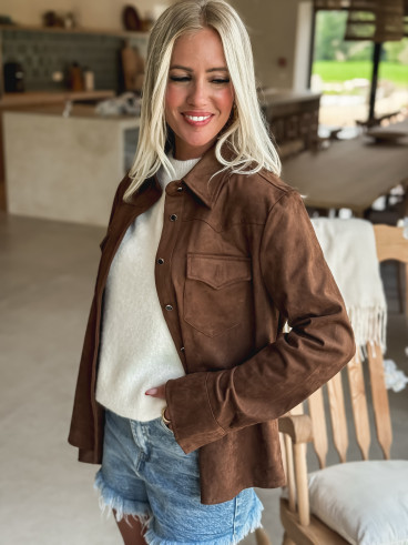 Chemise en daim Liaona - Chocolat