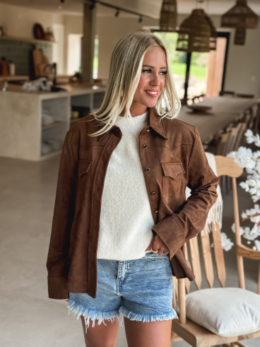 Chemise en daim Liaona - Chocolat