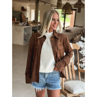 Chemise en daim Liaona - Chocolat