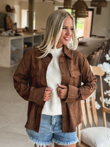 Chemise en daim Liaona - Chocolat