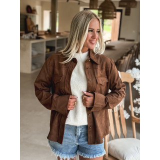 Chemise en daim Liaona - Chocolat