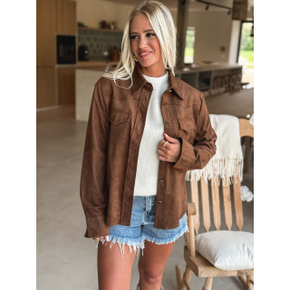 Chemise en daim Liaona - Chocolat