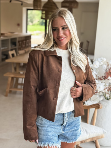 Veste en daim Jessie - Chocolat