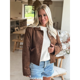 Veste en daim Jessie - Chocolat
