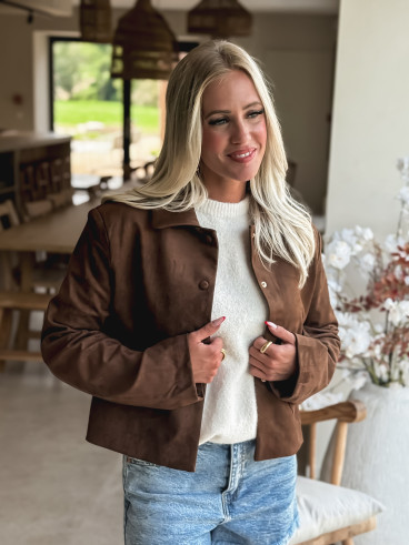 Veste en daim Jessie - Chocolat