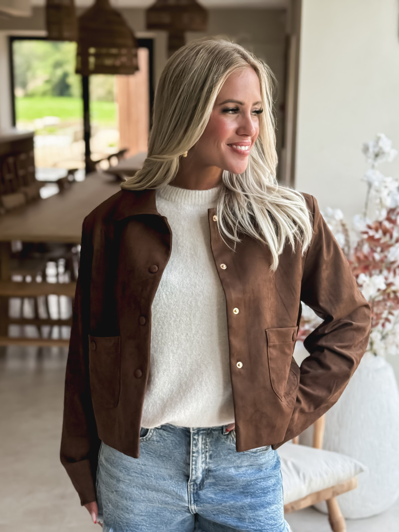 Veste en daim Jessie - Chocolat