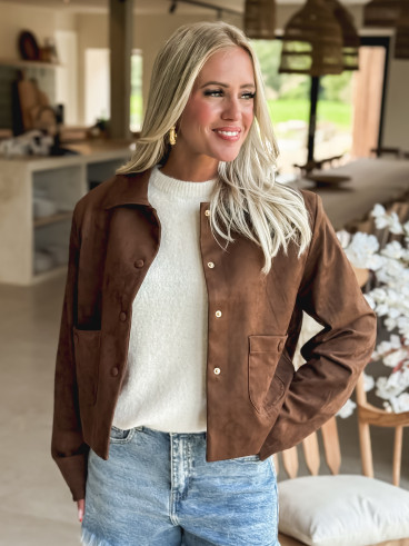 Veste en daim Jessie - Chocolat