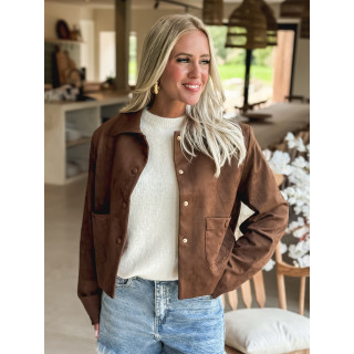 Veste en daim Jessie - Chocolat