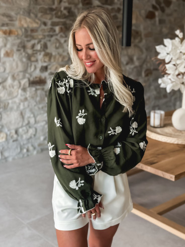 Chemise à motifs Lorelie - Kaki