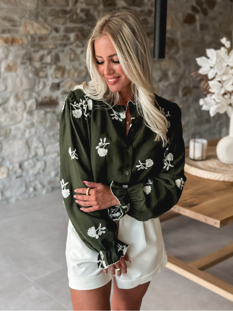Chemise à motifs Lorelie - Kaki