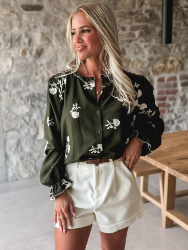 Chemise à motifs Lorelie - Kaki