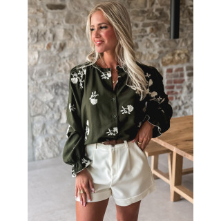 Chemise à motifs Lorelie - Kaki