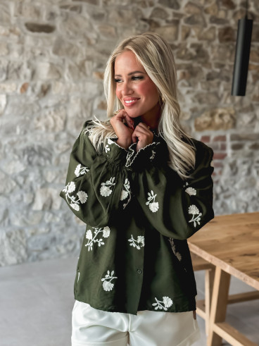 Chemise à motifs Lorelie - Kaki