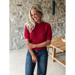 Pull manches courtes Regina - Carmin
