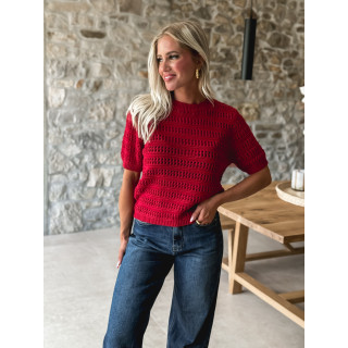 Pull manches courtes Regina - Carmin