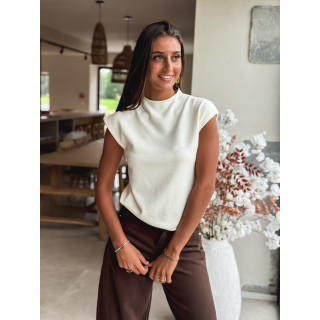 Pull sans manches Léoline - Ecru